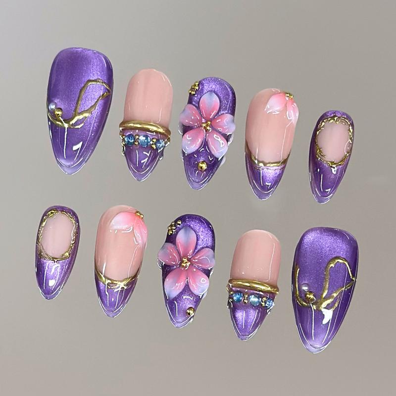 Autumn Spice Collection - 100% Handcrafted 3D Press-On Nails, Reusable Salon-Quality Gel Luxury