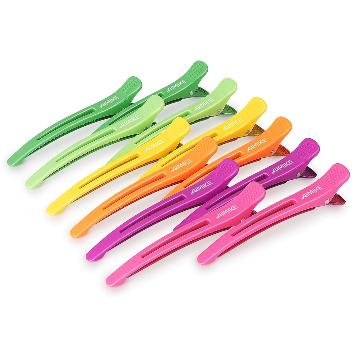 Hair Sectioning Clips with Silicone Band - 6pcs No Crease Duck Billed Clips for Styling and Cutting