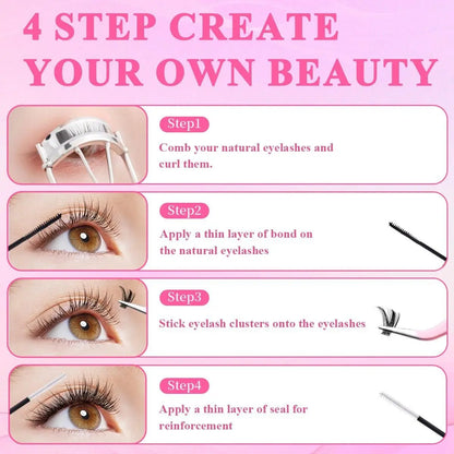 Lash Clusters Kit, 594-720pcs, 9-18mm D Curl, 30D-150D Natural Volume Individual Eyelash Set