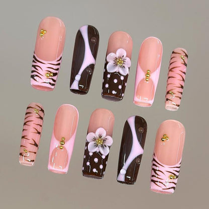 Autumn Spice Collection - 100% Handcrafted 3D Press-On Nails, Reusable Salon-Quality Gel Luxury