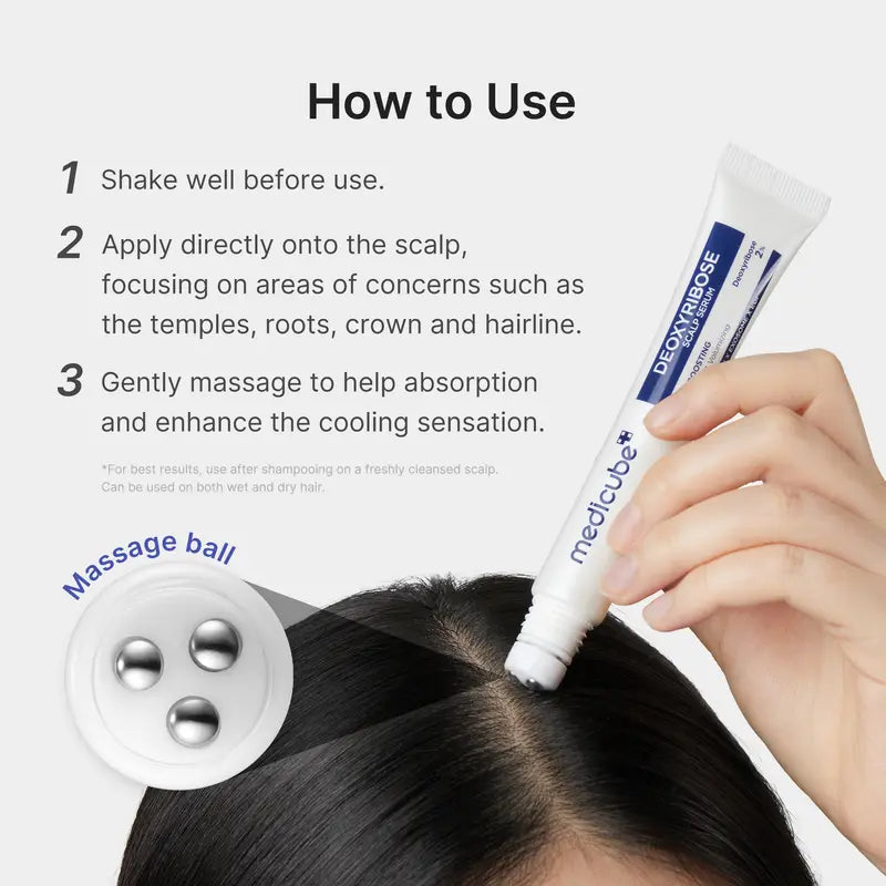 Deoxyribose Scalp Serum - Roll-On Treatment for Fuller-Looking Hair and Scalp Strengthening