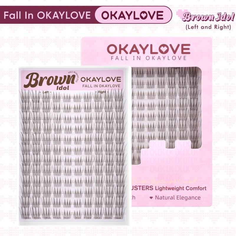 Brown Idol Lash Clusters Kit - D Curl Wispy Extension Kit for Natural DIY Makeup