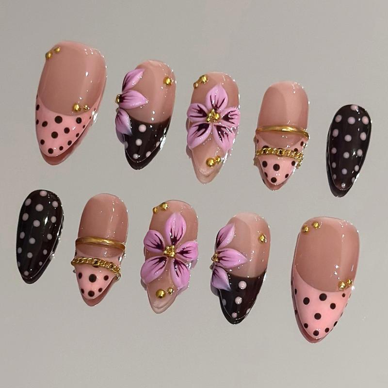 Autumn Spice Collection - 100% Handcrafted 3D Press-On Nails, Reusable Salon-Quality Gel Luxury