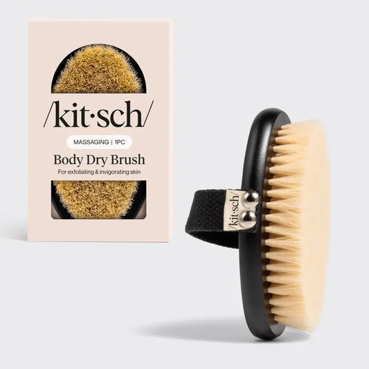 Natural Bristle Body Dry Brush for Exfoliation and Lymphatic Drainage