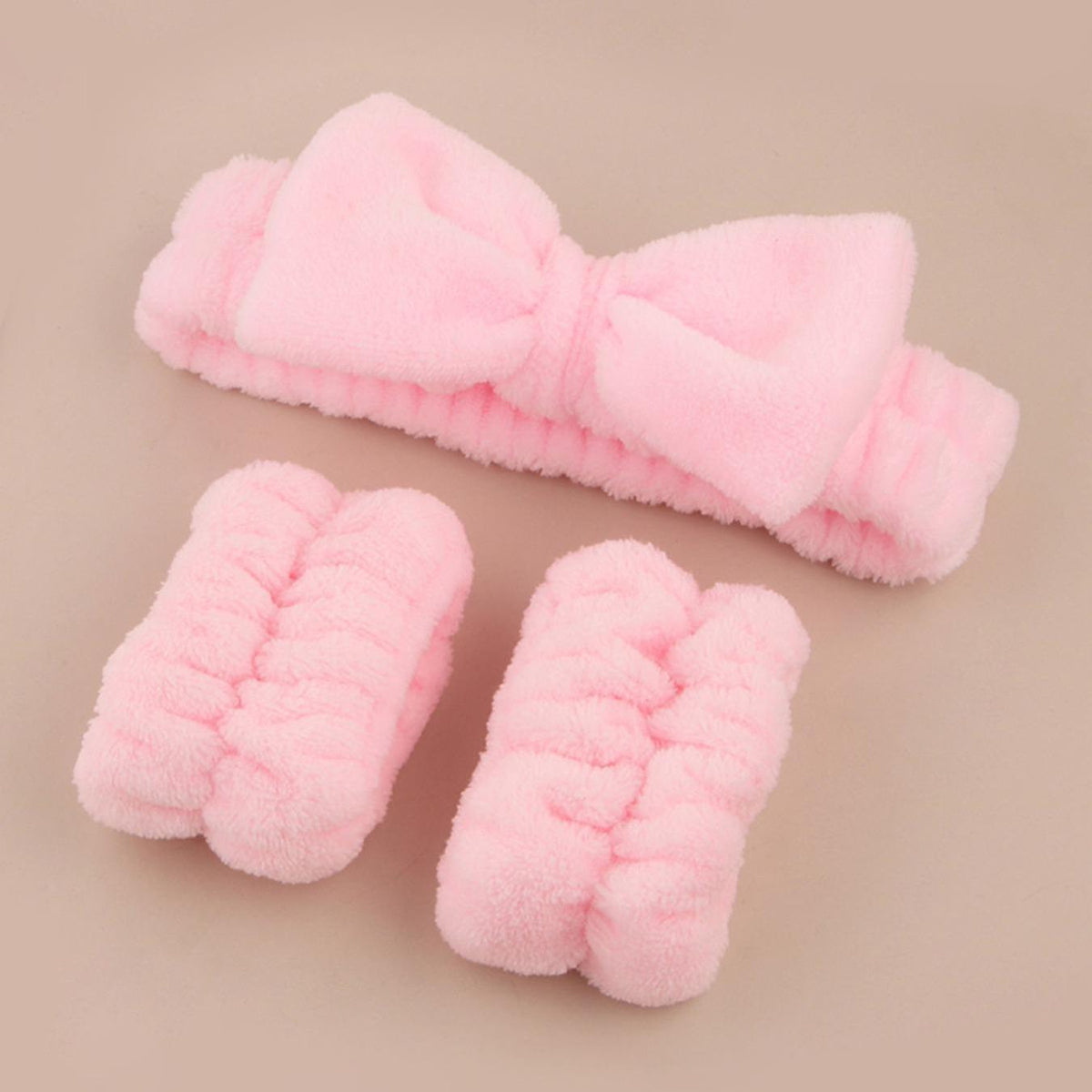 Summer Spa Wristband and Headband Set for Face Washing, Skincare, and Makeup