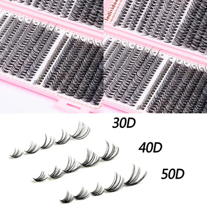 Mixed-Style Lash Clusters Kit, DIY Individual Eyelash Extensions, D-Curl Volume False Eyelashes