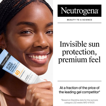 Ultra Sheer Invisible Gel Face Sunscreen Broad Spectrum SPF 40, 1.7 Oz