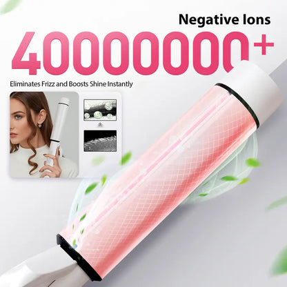 1.5 Inch Ceramic Tourmaline Curling Wand - 40M Negative Ions Large Barrel Curler