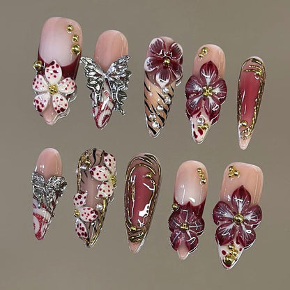 Autumn Spice Collection - 100% Handcrafted 3D Press-On Nails, Reusable Salon-Quality Gel Luxury