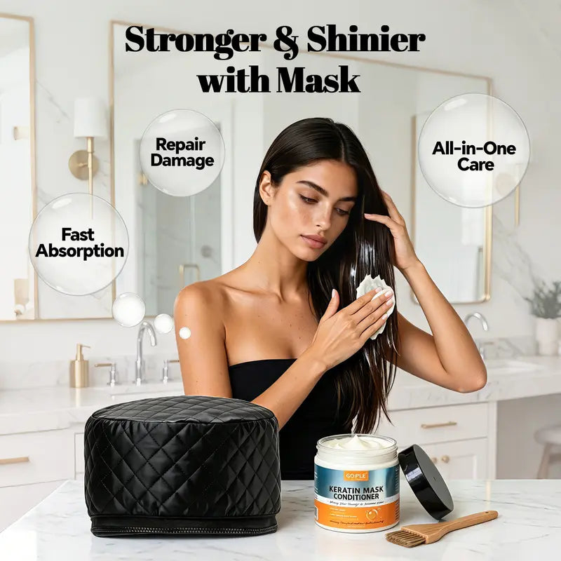 Electric Hair Steamer Cap with 10-Level Quick Heat and 3 Time Settings for Deep Conditioning