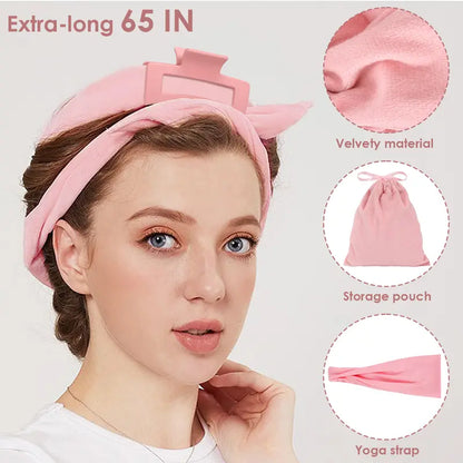Women's Curly Hair Kit - 65in Soft Velvet Heatless Curler with Satin Sleep Bonnet