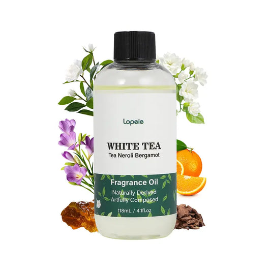 White Tea Fragrance Oil Refill, Unisex Selfcare Neroli & Bergamot Aromatherapy Oil, 118ml/4.1fl oz