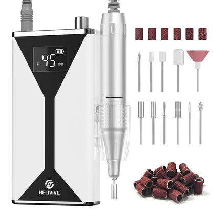 Professional Electric Nail Drill 45000RPM Cordless E-File for Acrylic and Gel Nails