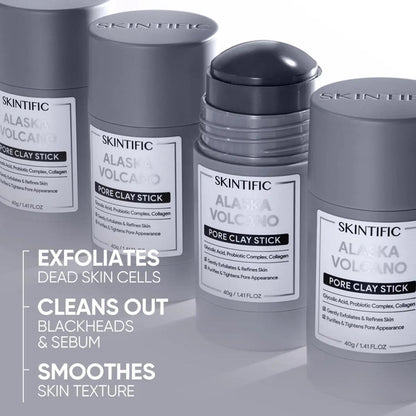 Clay Stick 2PCS Combo - Mugwort Clarifying, Volcanic Detox & Bright Boost Even Tone Deep Pore Cleansing