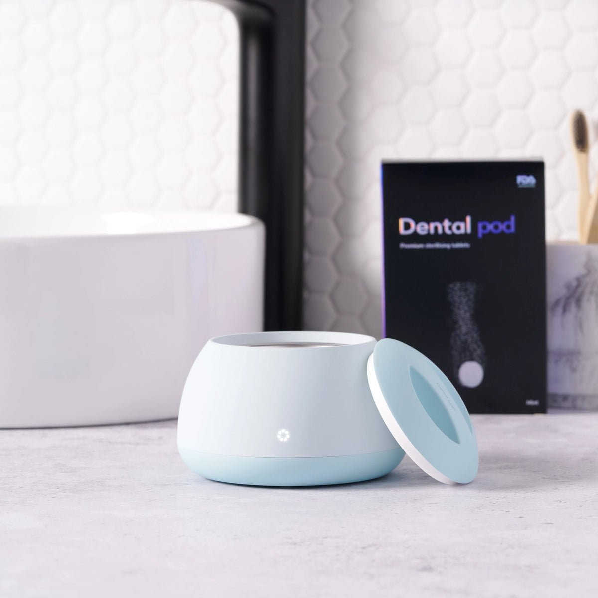 Ultrasonic Dental Appliance Cleaner - Professional UV Sanitizing Pod for Aligners and Retainers