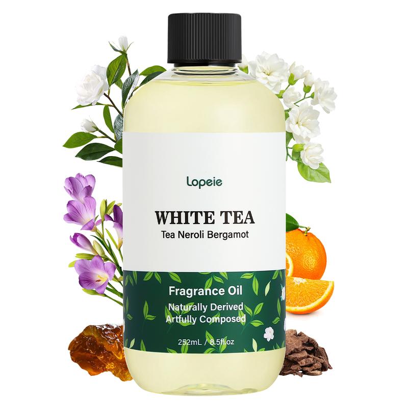 White Tea Fragrance Oil Refill, Unisex Selfcare Neroli & Bergamot Aromatherapy Oil, 118ml/4.1fl oz