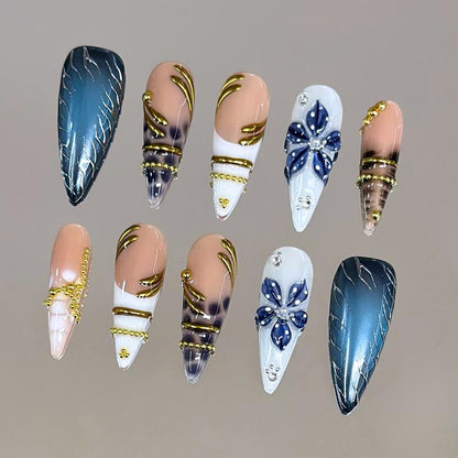 Autumn Spice Collection - 100% Handcrafted 3D Press-On Nails, Reusable Salon-Quality Gel Luxury