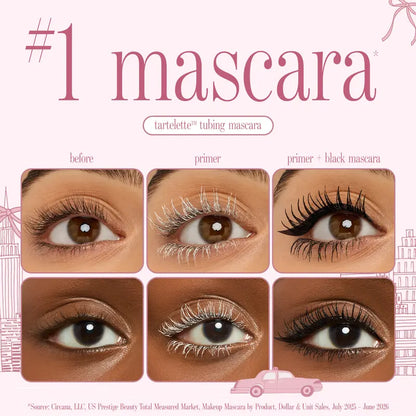 Eyes on Me Mascara and Liner Set - Tubing Primer, Volumizing Mascara, and Eyeliner with Clutch