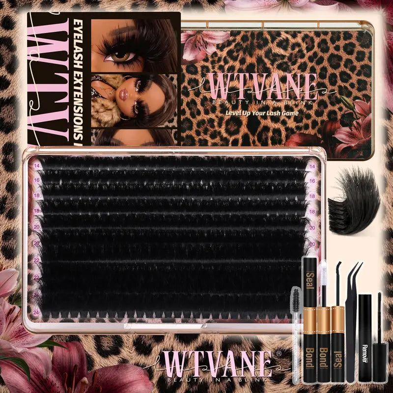 280Pcs Thick Lash Clusters 260D Dramatic 14-24mm Mega Volume D Curl Fluffy Individual Extensions