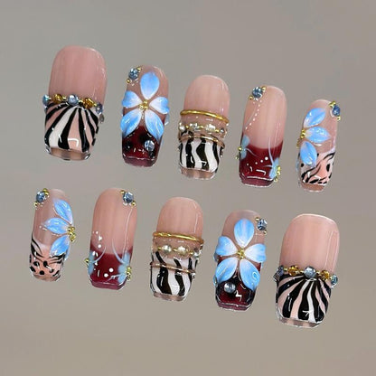 Autumn Spice Collection - 100% Handcrafted 3D Press-On Nails, Reusable Salon-Quality Gel Luxury
