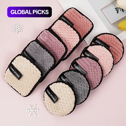 10pcs Makeup Remover Puff Set - Double Sided Face Wash Pads and Cleaning Cloths