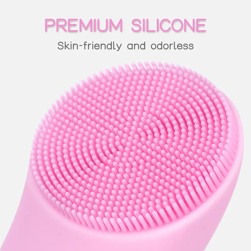 Heatable Vibrating Facial Cleansing Brush - Silicone Face Scrubber for Deep Cleansing and Massage