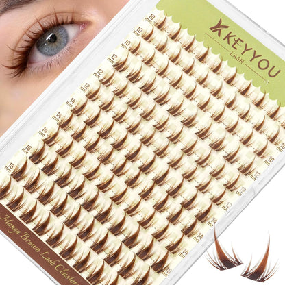 Flora Lash Clusters Kit - 132pcs D Curl Natural Extension Set with Bond, Seal, and Remover