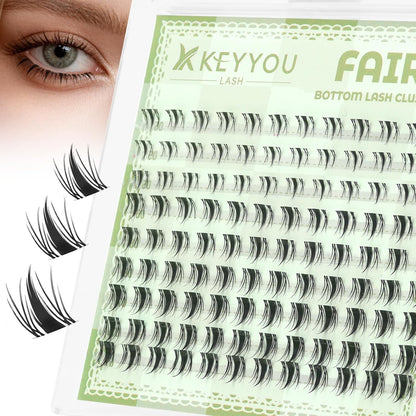 Flora Lash Clusters Kit - 132pcs D Curl Natural Extension Set with Bond, Seal, and Remover