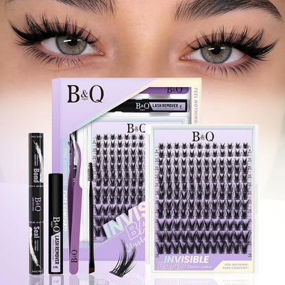 Natural Eyelash Clusters Kit - DIY Lash Extension Kit at Home with C-Curl Wispy Clusters