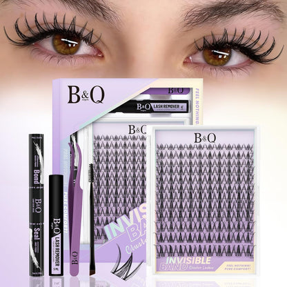 Natural Eyelash Clusters Kit - DIY Lash Extension Kit at Home with C-Curl Wispy Clusters