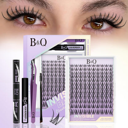 Natural Eyelash Clusters Kit - DIY Lash Extension Kit at Home with C-Curl Wispy Clusters