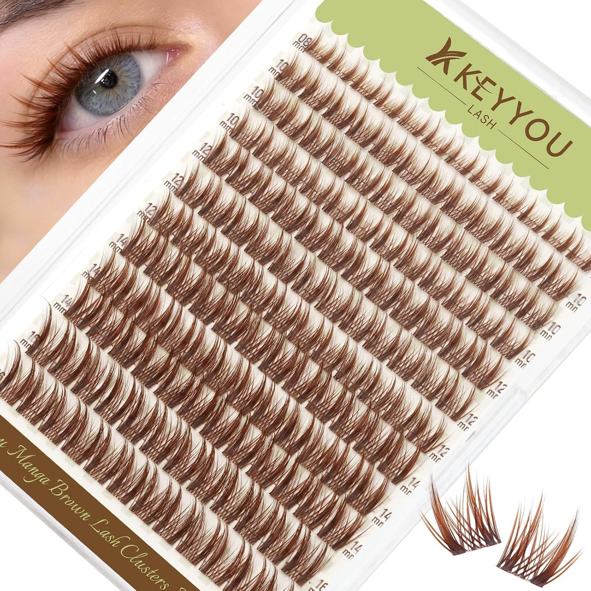 Flora Lash Clusters Kit - 132pcs D Curl Natural Extension Set with Bond, Seal, and Remover