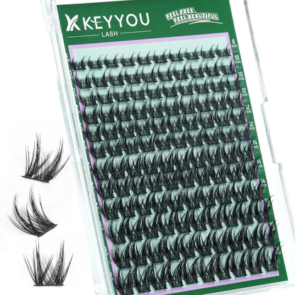 Flora Lash Clusters Kit - 132pcs D Curl Natural Extension Set with Bond, Seal, and Remover