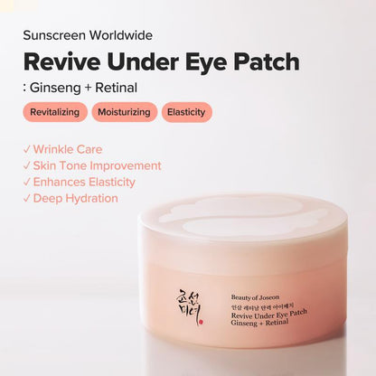 Revive Under Eyepatch with Ginseng and Retinal - 60pcs for Brightening and Depuffing