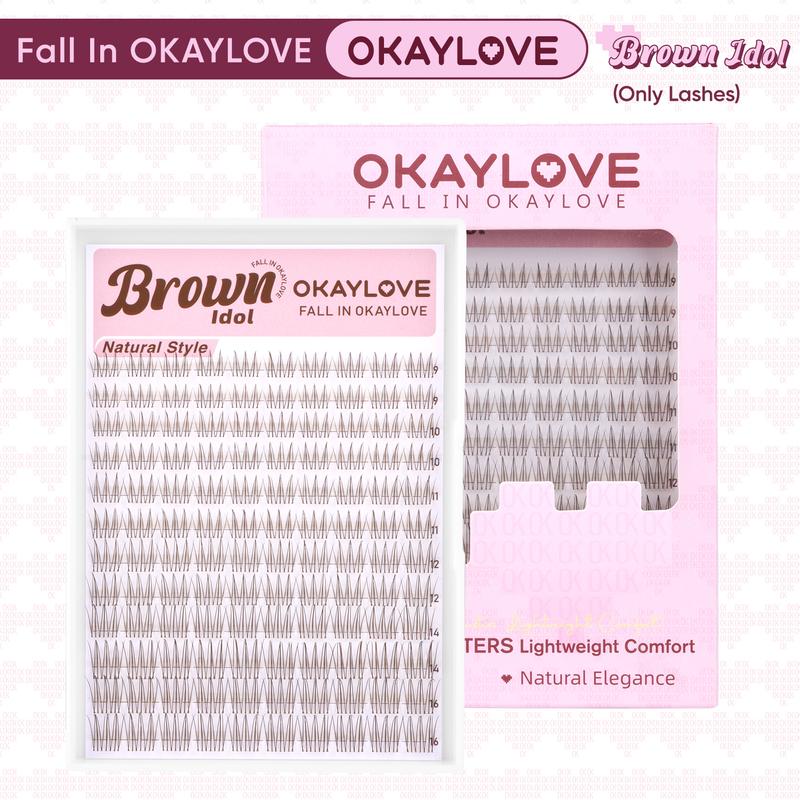 Brown Idol Lash Clusters Kit - D Curl Wispy Extension Kit for Natural DIY Makeup