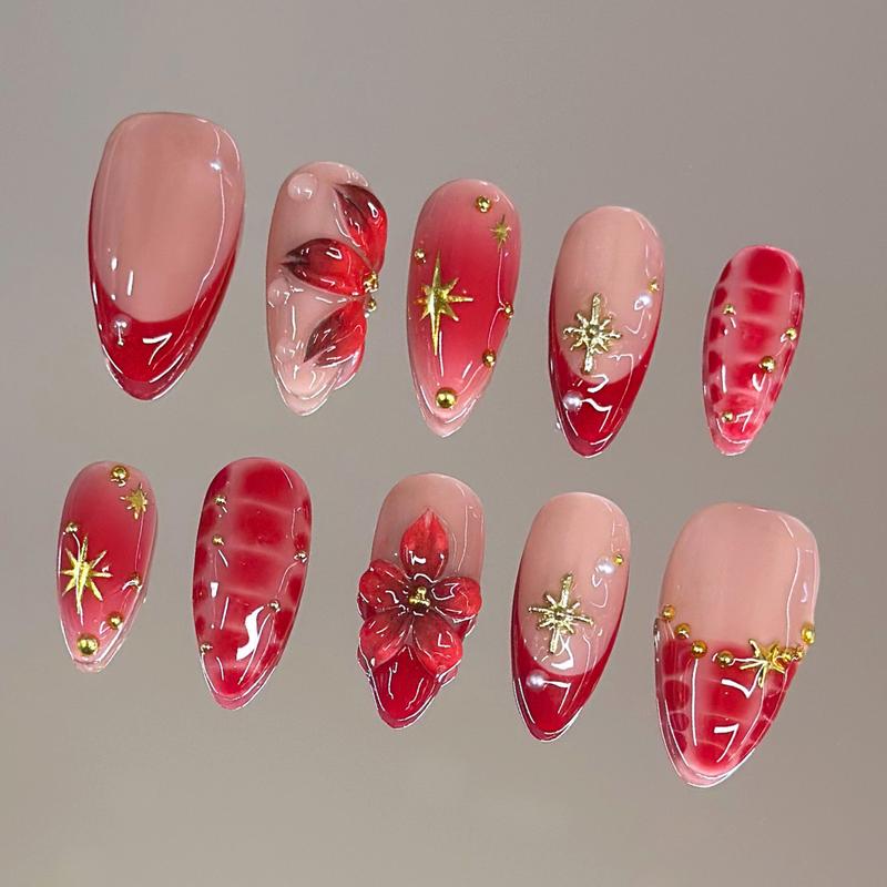 Autumn Spice Collection - 100% Handcrafted 3D Press-On Nails, Reusable Salon-Quality Gel Luxury
