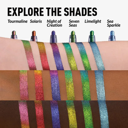 Melt-On Eyeliner - Smooth Sparkly Metallic Multichrome, Waterproof & Long-Lasting Eye Makeup