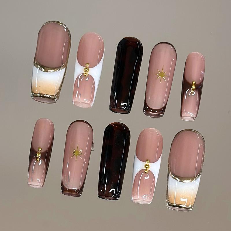Autumn Spice Collection - 100% Handcrafted 3D Press-On Nails, Reusable Salon-Quality Gel Luxury