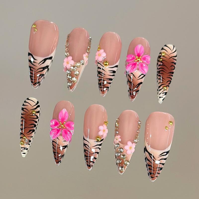 Autumn Spice Collection - 100% Handcrafted 3D Press-On Nails, Reusable Salon-Quality Gel Luxury