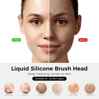Waterproof Rechargeable Face Cleansing Brush with 4 LED Light Modes & 5-Speed Massage