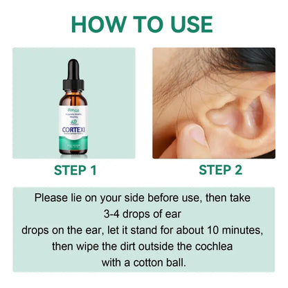 Tinnitus Relief Ear Drops - Natural Earwax Cleaning and Ear Discomfort Relief Formula