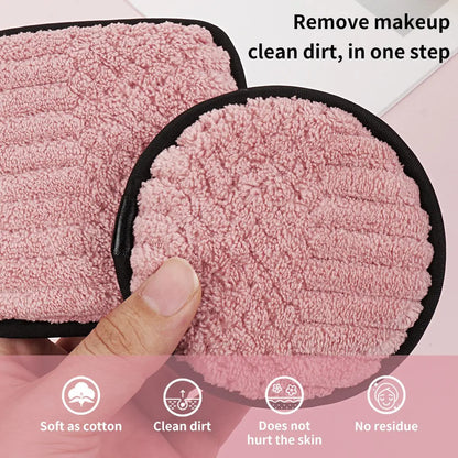 10pcs Makeup Remover Puff Set - Double Sided Face Wash Pads and Cleaning Cloths
