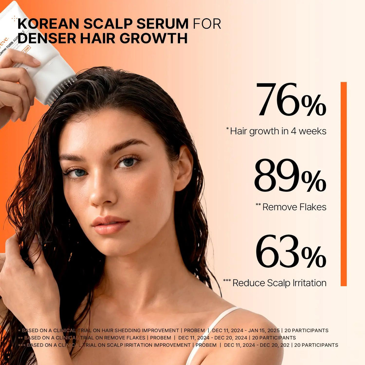 Built-in Brush Hair Serum Duo - Anti-Hair Fall & Anti-Sebum Scalp Care Ampoules