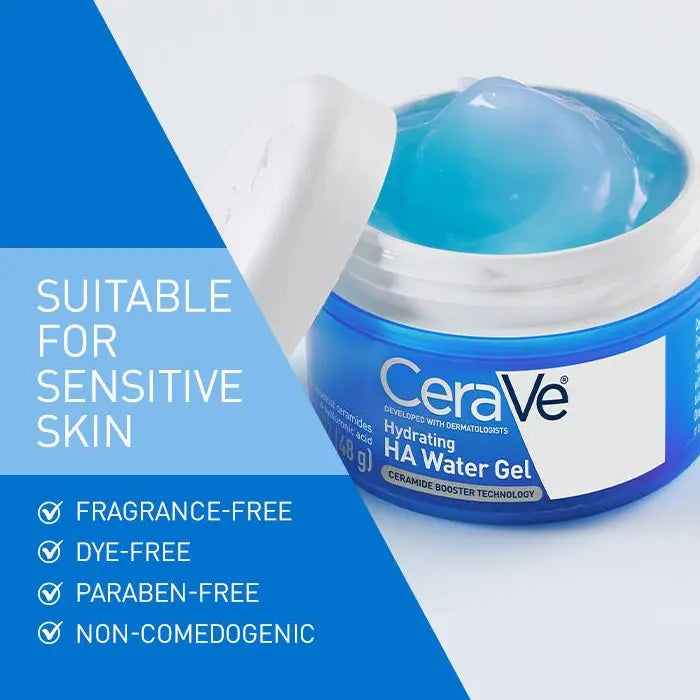 Hydrating Hyaluronic Acid Water Gel Face Moisturizer - 72HR Hydration, 1.7oz