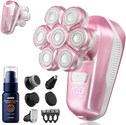 7D Magnetic Electric Shaver for Men & Women, Waterproof Bald Head Trimmer Kit
