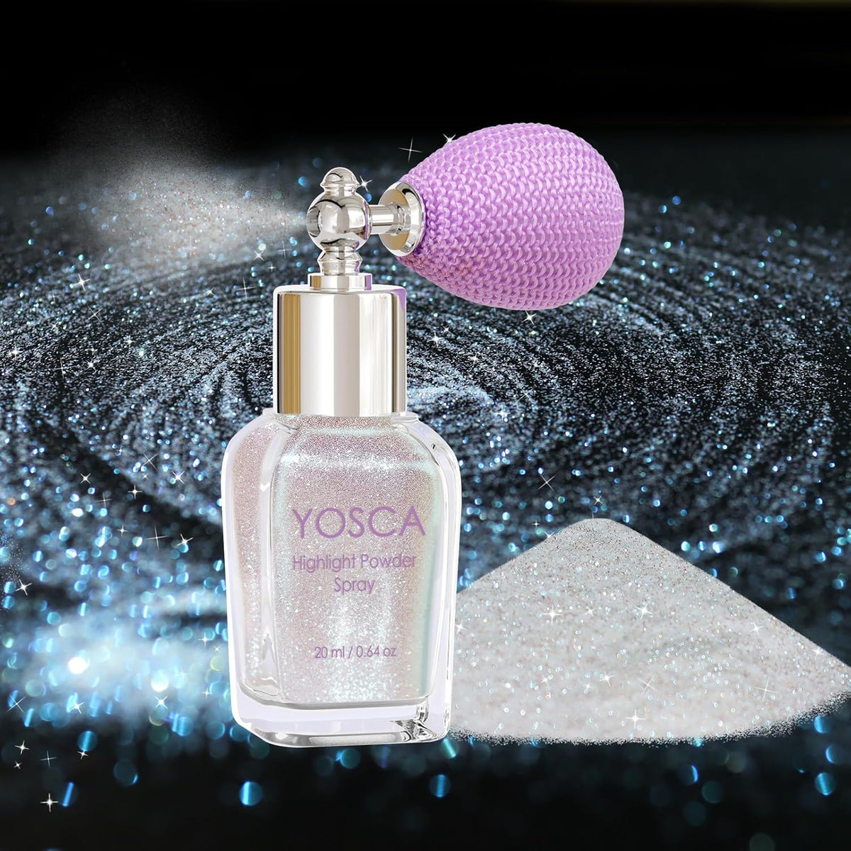 Body Glitter Spray, 30ML Loose Laser Shimmer Powder Holographic Hair Spray Silver Sparkle Highlighter