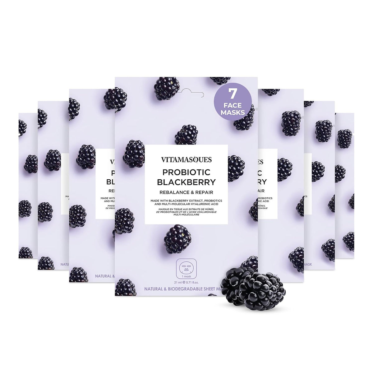 Juicy Collection Triple-Layer Sheet Facial Mask Kit - 7-Pack Korean Skincare for Purifying and Brightening