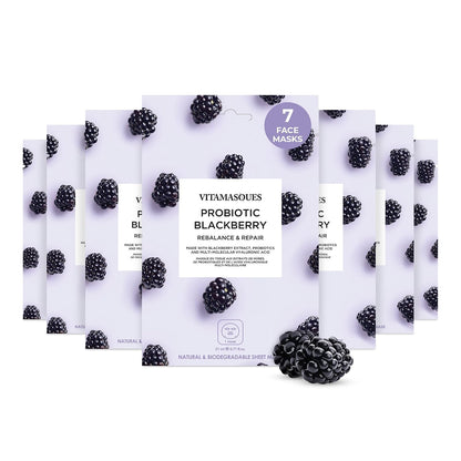 Juicy Collection Triple-Layer Sheet Facial Mask Kit - 7-Pack Korean Skincare for Purifying and Brightening