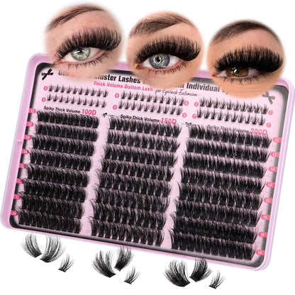 Manga Lash Clusters With Spikes Wispy Eyelash Extensions Fluffy Anime Individual Lashes (D Curve 12-18mm 204pcs)