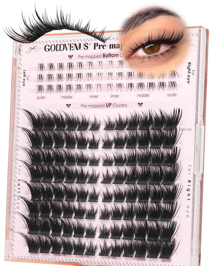 Manga Lash Clusters With Spikes Wispy Eyelash Extensions Fluffy Anime Individual Lashes (D Curve 12-18mm 204pcs)